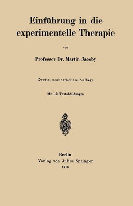 Einführung in die experimentelle Therapie