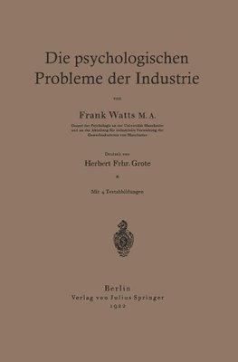 Die psychologischen Probleme der Industrie