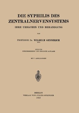 Die Syphilis des Zentralnervensystems