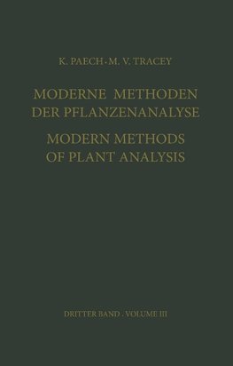 Moderne Methoden der Pflanzenanalyse / Modern Methods of Plant Analysis