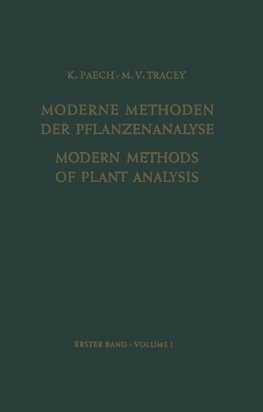 Modern Methods of Plant Analysis/Moderne Methoden der Pflanzenanalyse