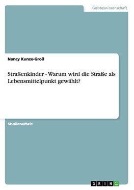 Straßenkinder - Warum wird die Straße als Lebensmittelpunkt gewählt?