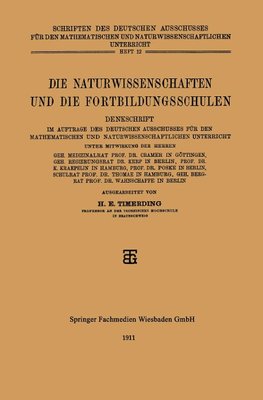 Die Naturwissenschaften und die Fortbildungsschulen