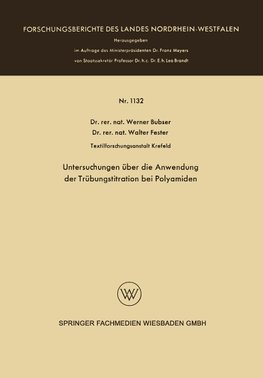 Untersuchungen über die Anwendung der Trübungstitration bei Polyamiden