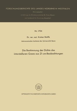 Die Bestimmung der Dichte des interstellaren Gases aus 21-cm-Beobachtungen