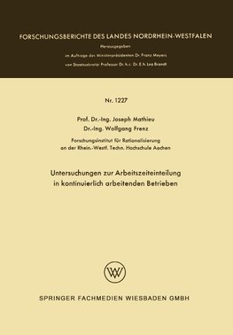 Untersuchungen zur Arbeitszeiteinteilung in kontinuierlich arbeitenden Betrieben