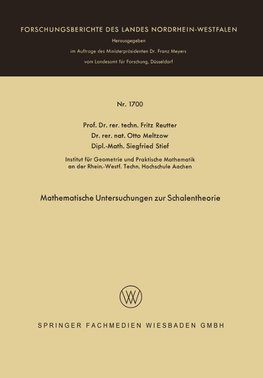 Mathematische Untersuchungen zur Schalentheorie