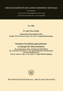 Periphere Durchblutungskrankheiten im Spiegel der Mikrozirkulation