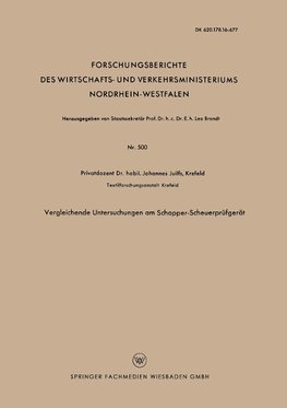 Vergleichende Untersuchungen am Schopper-Scheuerprüfgerät