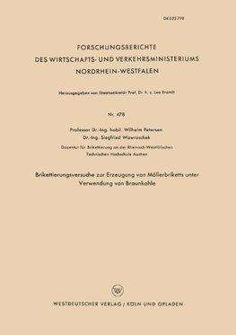 Brikettierungsversuche zur Erzeugung von Möllerbriketts unter Verwendung von Braunkohle