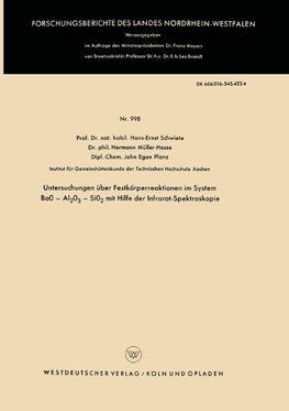 Untersuchungen über Festkörperreaktionen im System BaO - Al2O3 - SiO2 mit Hilfe der Infrarot-Spektroskopie