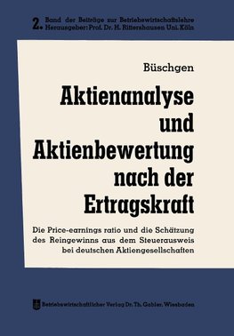 Aktienanalyse und Aktienbewertung nach der Ertragskraft