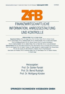 Finanzwirtschaftliche Information, Anreizgestaltung und Kontrolle