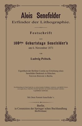 Alois Senefelder Erfinder der Lithographie