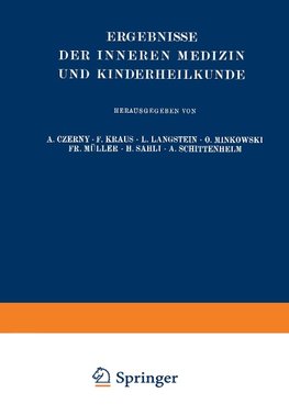 Ergebnisse der Inneren Medizin und Kinderheilkunde