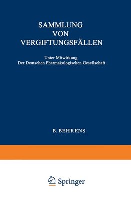 Sammlung von Vergiftungsfällen