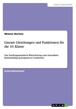 Lineare Gleichungen und Funktionen für die 10.  Klasse