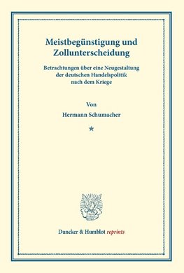 Meistbegünstigung und Zollunterscheidung