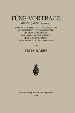 Fünf Vorträge aus den Jahren 1920-1923