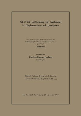 Über die Umformung von Drehstrom in Einphasenstrom mit Umrichtern