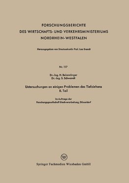 Untersuchungen an einigen Problemen des Tiefziehens II. Teil