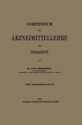 Compendium der Arzneimittellehre für Tieraerzte