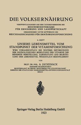 Unsere Lebensmittel vom Standpunkt der Vitaminforschung