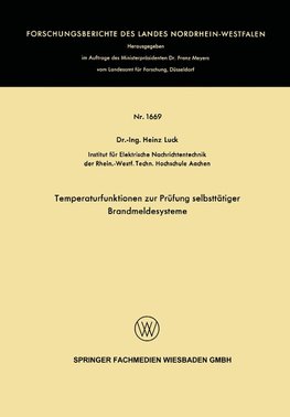 Temperaturfunktionen zur Prüfung selbsttätiger Brandmeldesysteme