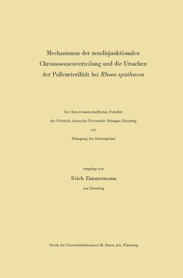 Mechanismus der nondisjunktionalen Chromosomenverteilung und die Ursachen der Pollensterilität bei Rhoeo spathacea