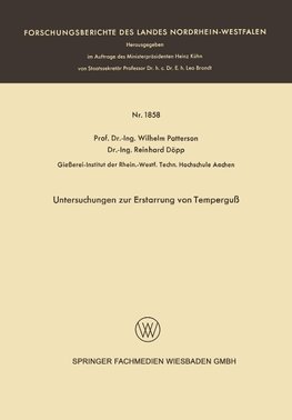 Untersuchungen zur Erstarrung von Temperguß