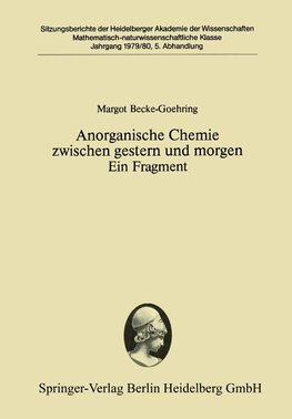 Anorganische Chemie zwischen gestern und morgen Ein Fragment