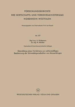 Entwicklung eines Verfahrens zur zahlenmäßigen Bestimmung der Schneideigenschaften von Messerklingen