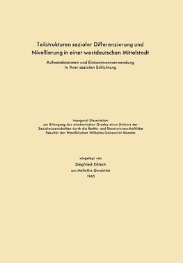 Teilstrukturen sozialer Differenzierung und Nivellierung in einer westdeutschen Mittelstadt