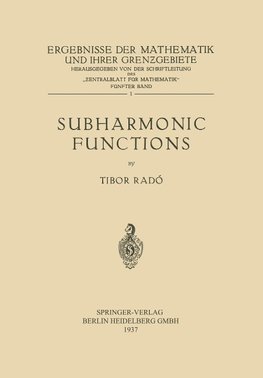 Subharmonic Functions