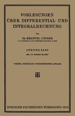 Vorlesungen Über Differential- und Integralrechnung