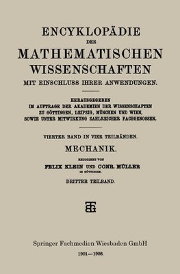 Encyklopädie der Mathematischen Wissenschaften mit Einschluss ihrer Anwendungen