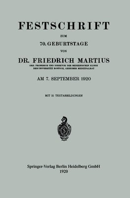 Festschrift zum 70. Geburtstage