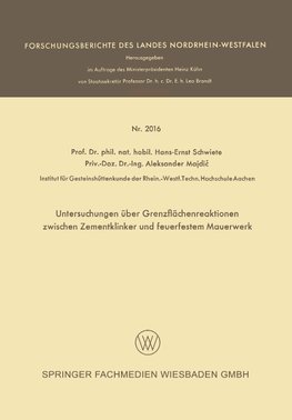 Untersuchungen über Grenzflächenreaktionen zwischen Zementklinker und feuerfestem Mauerwerk