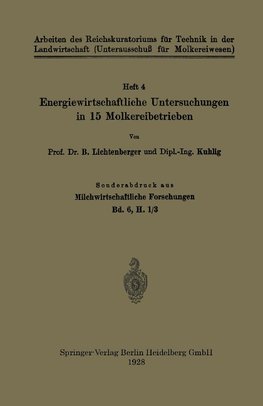 Energiewirtschaftliche Untersuchungen in 15 Molkereibetrieben