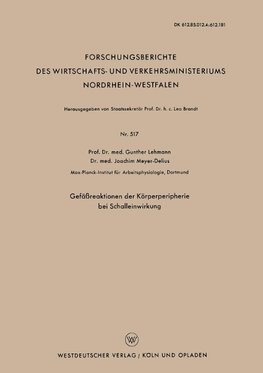 Gefäßreaktionen der Körperperipherie bei Schalleinwirkung