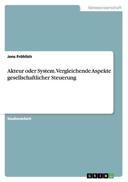 Akteur oder System. Vergleichende Aspekte gesellschaftlicher Steuerung