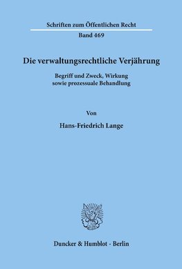 Die verwaltungsrechtliche Verjährung