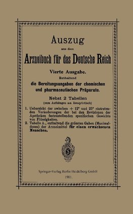 Auszug aus dem Arzneibuch für das Deutsche Reich