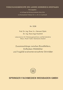 Zusammenhänge zwischen Einzelfehlern, Einflanken-Wälzfehler und Tragbild evolventenverzahnter Stirnräder