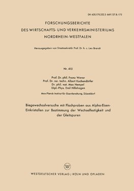 Biegewechselversuche mit Flachproben aus Alpha-Eisen-Einkristallen zur Bestimmung der Wechselfestigkeit und der Gleitspuren