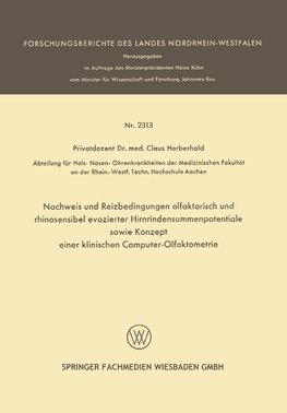 Nachweis und Reizbedingungen olfaktorisch und rhinosensibel evozierter Hirnrindensummenpotentiale sowie Konzept einer klinischen Computer-Olfaktometrie