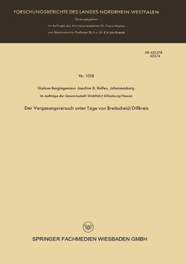 Der Vergasungsversuch unter Tage von Breitscheid/Dillkreis