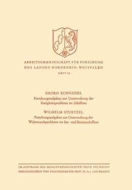 Forschungsaufgaben zur Untersuchung der Festigkeitsprobleme im Schiffbau. Forschungsaufgaben zur Untersuchung der Widerstandsprobleme im See- und Binnenschiffbau