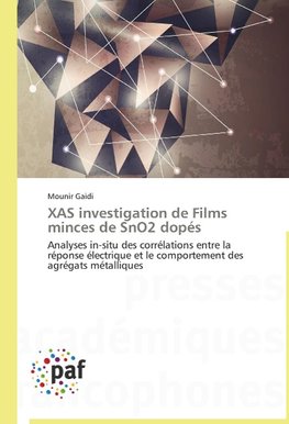 XAS investigation de Films minces de SnO2 dopés