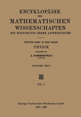 Encyklopädie der Mathematischen Wissenschaften mit Einschluss ihrer Anwendungen